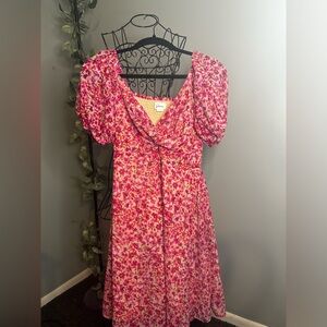 Japna pink floral sundress | tie front sundress